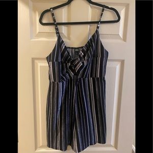 Black and White Stripped Romper